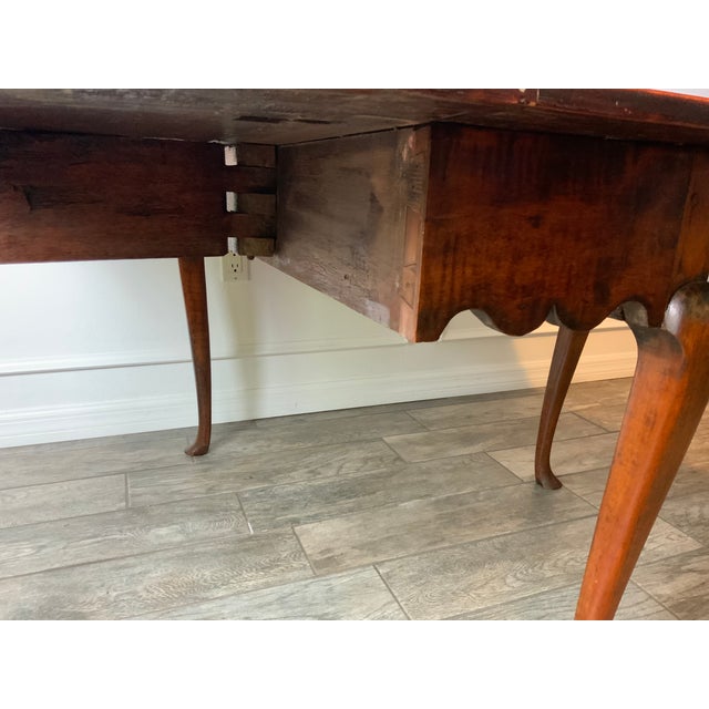 Queen Anne Curly Maple Drop Leaf Table For Sale - Image 12 of 12