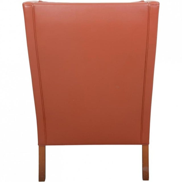 2204 Wing Chair in Cognac Leather by Børge Mogensen, 1990s For Sale - Image 15 of 18