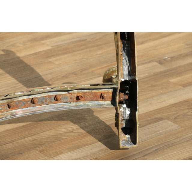 Antique 19th Century French Bronze Fireplace Fender | Ornate Victorian Hearth Guard With Scrollwork & Balustrade For Sale - Image 18 of 18