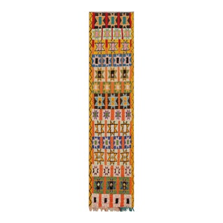 Vintage Moroccan Runner With Polychromatic Geometric Patterns, From Rug & Kilim For Sale