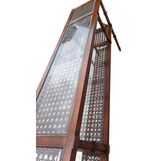 Vintage Faux Bamboo Cane Console Server Sideboard Sofa Table For Sale - Image 11 of 11
