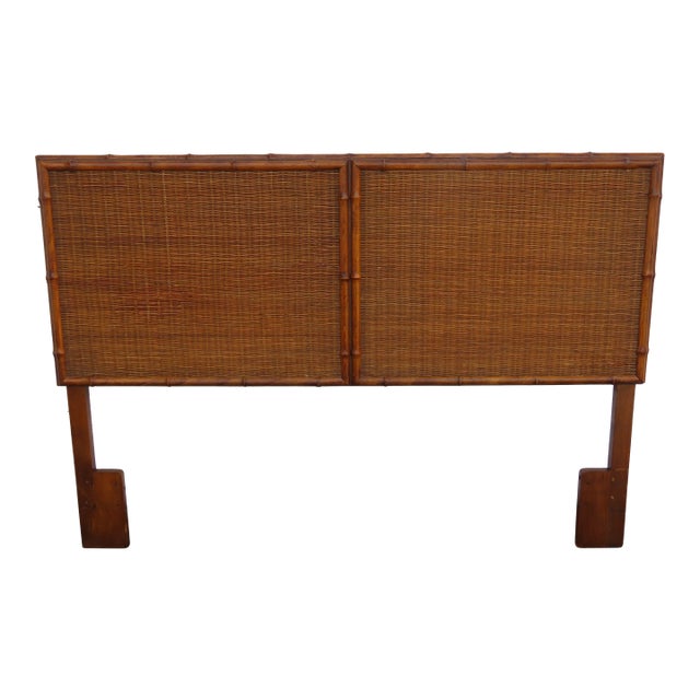 American of Martinsville Hollywood Regency Bamboo Full Queen Size Headboard 6452 For Sale