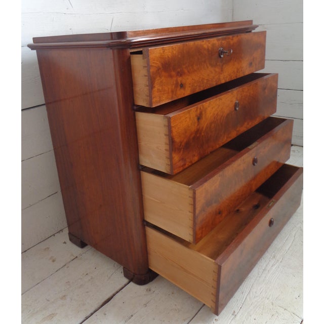 Bidermeier Chest of Drawers with Secretaire in Mahogany, Early 19th Century For Sale - Image 12 of 18