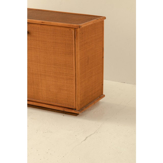 Vintage Rattan and Bamboo Sideboard, Italy, 1970s For Sale - Image 6 of 18