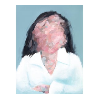 Portrait No.6 - Abstract Figurative Painting on Paper, Expressive Contemporary Portrait (18x24) For Sale