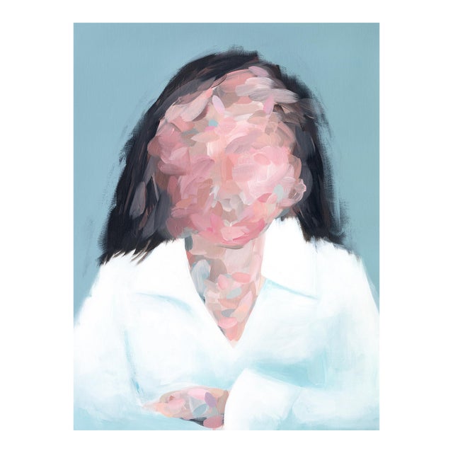 Portrait No.6 - Abstract Figurative Painting on Paper, Expressive Contemporary Portrait (18x24) For Sale