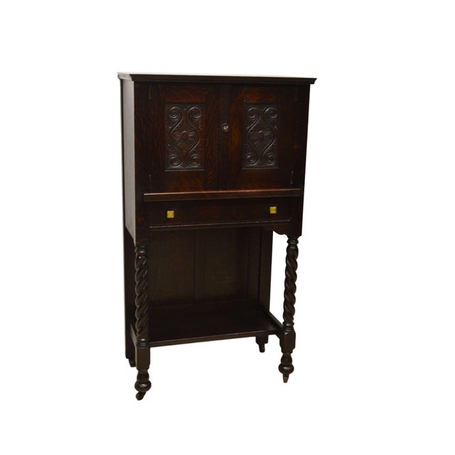 Antique Mission Style Oak Liquor Cabinet Chairish