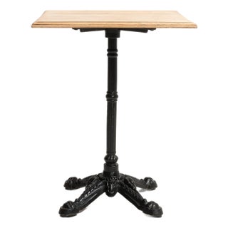 Cast Iron Bistro Table with Oak Top, Antique, France, 20th Century For Sale