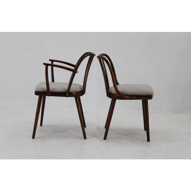 Beech Dining Chairs by Antonin Suman for Thonet, 1960s, Set of 6 For Sale - Image 6 of 18