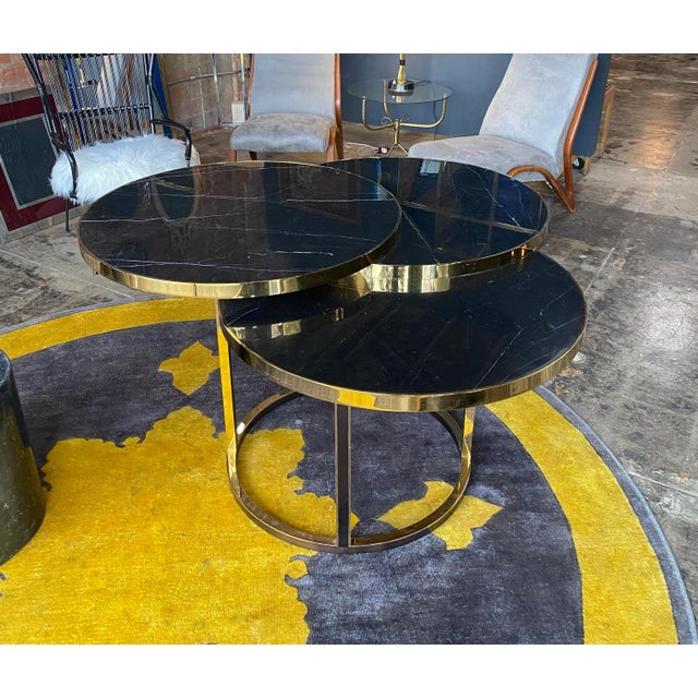 Vintage Italian Marble and Brass Table by Alexander McQueen For Sale - Image 4 of 12