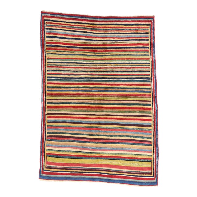 Vintage Persian Gabbeh Rug, 04'07 X 06'05 For Sale