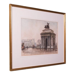 Antique Framed London Picture, Constitution Hill, English, Art Print, Circa 1925 For Sale