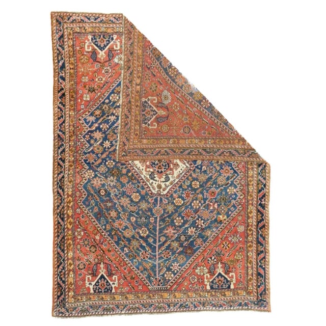 Early 20th Century Antique Qashqai Rug 4'9'' x 6'8'' For Sale - Image 5 of 12