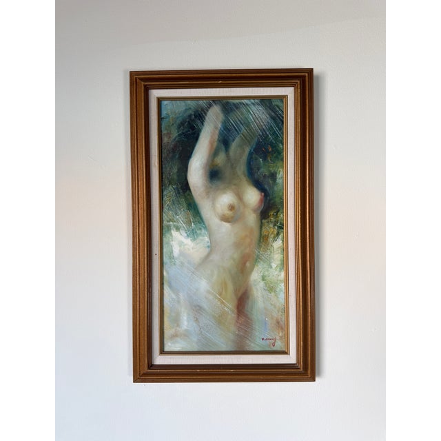 Figurative 1970's Vintage Female Nude Oil Painting on Canvas – Framed For Sale - Image 3 of 13