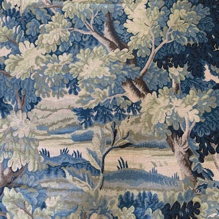 Cowtan & Tout Blue Richmond Linen Fabric 1 1/4 Yards For Sale