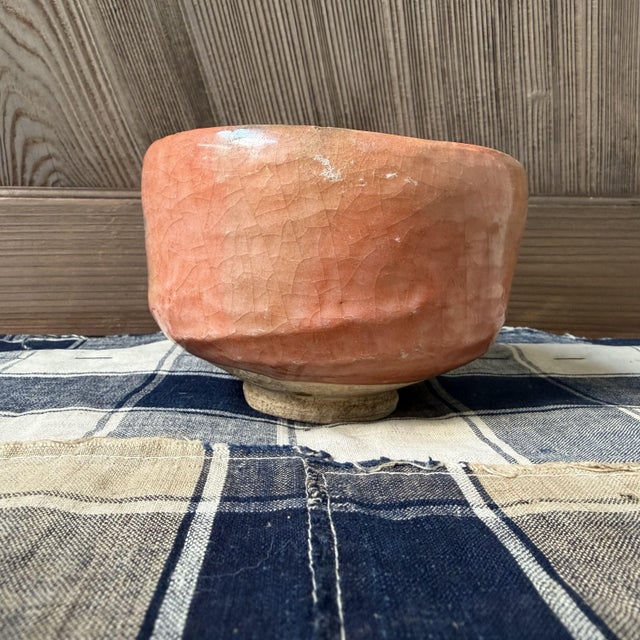 Japanese Aka-Raku Matcha Chawan with Flying Fish, 1970s For Sale - Image 6 of 13