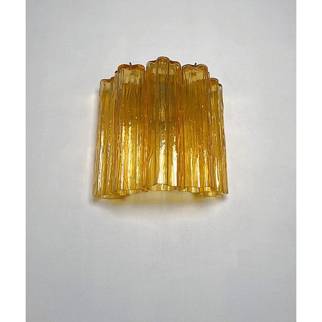Mid-Century Modern Vintage Tube Wall Sconces in Murano Glass, 1990s, Set of 2 For Sale - Image 3 of 18