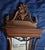 Victorian Late 19th Century Antique Victorian Walnut Wall Mirror With Carved Pediment & Display Shelf For Sale - Image 3 of 8