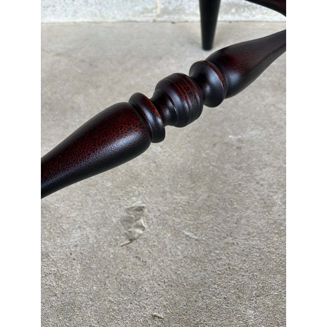 Auburn Vintage Philadelphia Style Auburn Crackle Finish Comb Back Arm Chair For Sale - Image 8 of 11