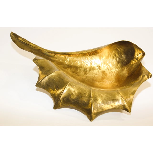 1950s Vintage Brass Bowl in the Shape of a Large Leaf, Italy, circa 1950 For Sale - Image 5 of 13