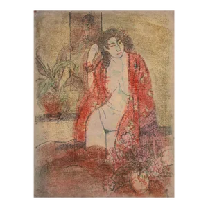 'Woman in a Kimono' by Victor Di Gesu, Paris, Louvre, Salon D'Automne, Académie Chaumière, Los Angeles County Museum of Art