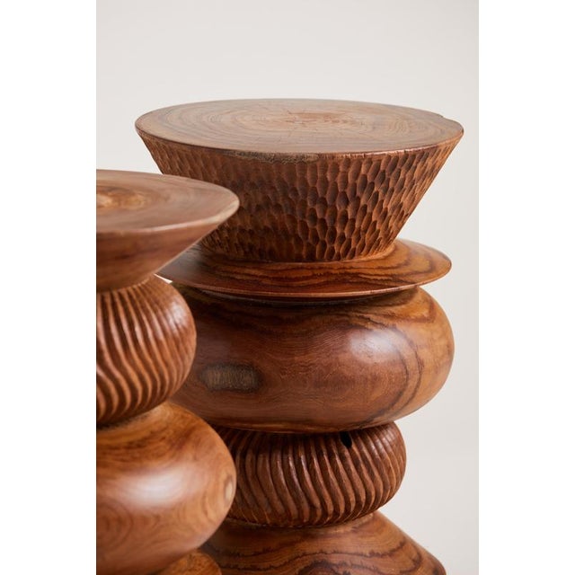 Wood Nala Teak Stool by Heaps & Woods For Sale - Image 7 of 9