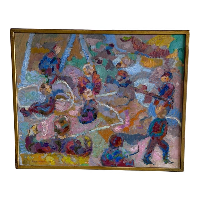 Jens Peter Groth-Jensen Oil Painting on Canvas Danish 1985 For Sale