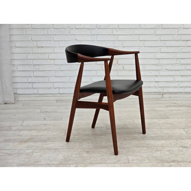 Danish Armchair in Teak Wood and Black Artificial Leather, 1960s For Sale - Image 13 of 13