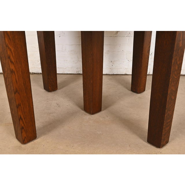 Gustav Stickley Antique Mission Oak Arts & Crafts Extension Dining Table, Circa 1910 For Sale In South Bend - Image 6 of 13