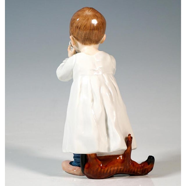 Art Nouveau Hentschelkind Drinking Boy Figurine from Meissen, 1905 For Sale - Image 4 of 6