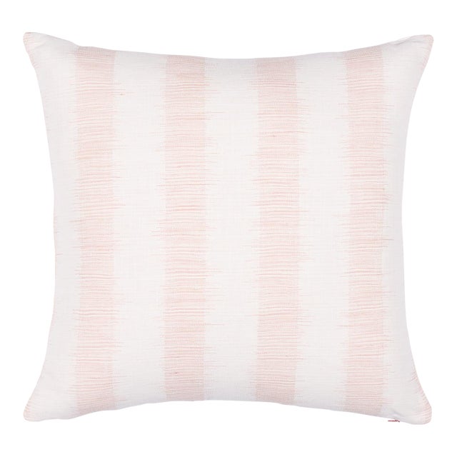 Schumacher Attleboro Ikat 20" Pillow in Blush For Sale