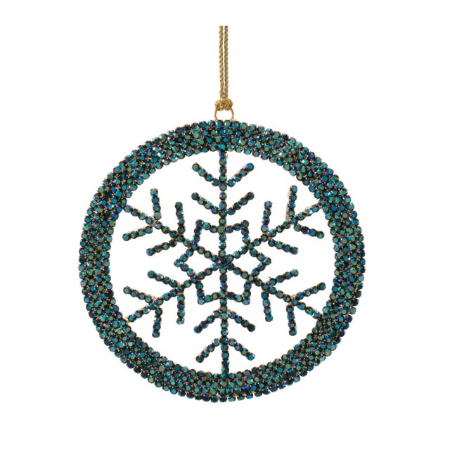 Kenneth Ludwig Chicago Snowflake Ornament Set of 6  4.5"H Iron & Acrylic For Sale - Image 4 of 5