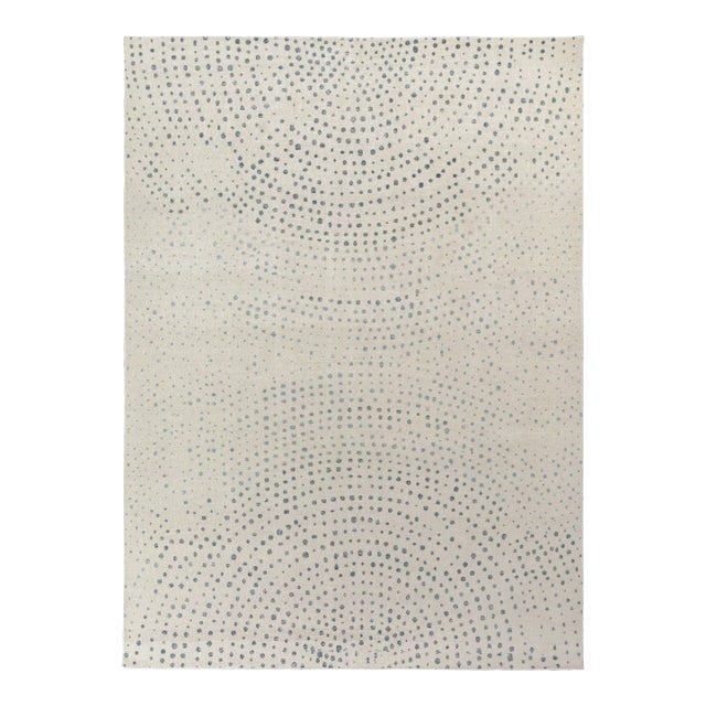 Rug & Kilim’s Distressed Modern Rug in All Over Gray, Blue Abstract PatternRug & Kilim’s Distressed Modern Rug in All Over Gray, Blue Abstract Pattern For Sale