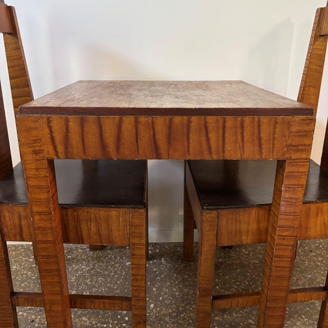 Brown Art Deco Dutch Chairs and Table, 1930s, Set of 34 For Sale - Image 8 of 13