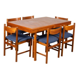 Extendable Dining Set in Teak by White and Newton, 1960s, Set of 7 For Sale