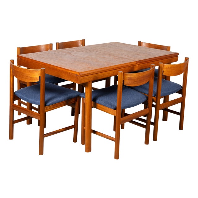 Extendable Dining Set in Teak by White and Newton, 1960s, Set of 7 For Sale