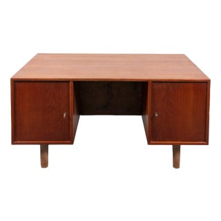 Modern Danish Architectural Teak Desk, 1950s For Sale