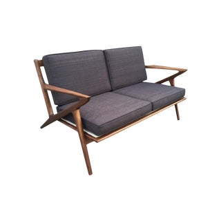 Midcentury Custom" Z " Loveseat Sofa For Sale