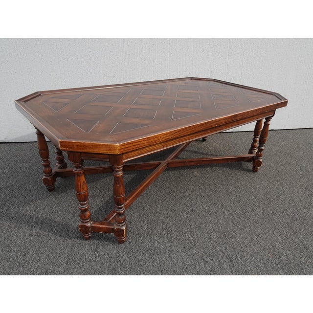 Vintage French Country Eight Legs Onlay Cocktail Coffee Table by Henredon Chairish