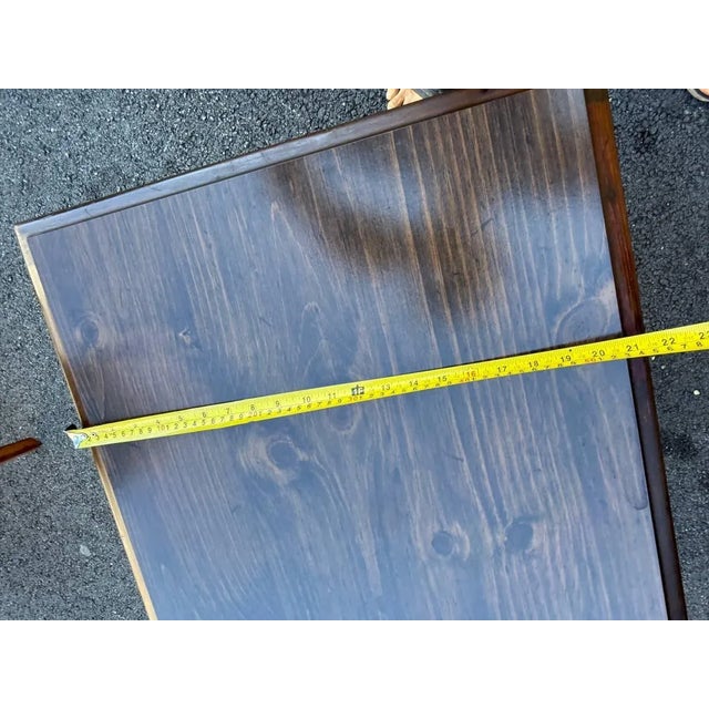 Vintage Rustic Style Dark Stained Finish Side Table For Sale - Image 13 of 15