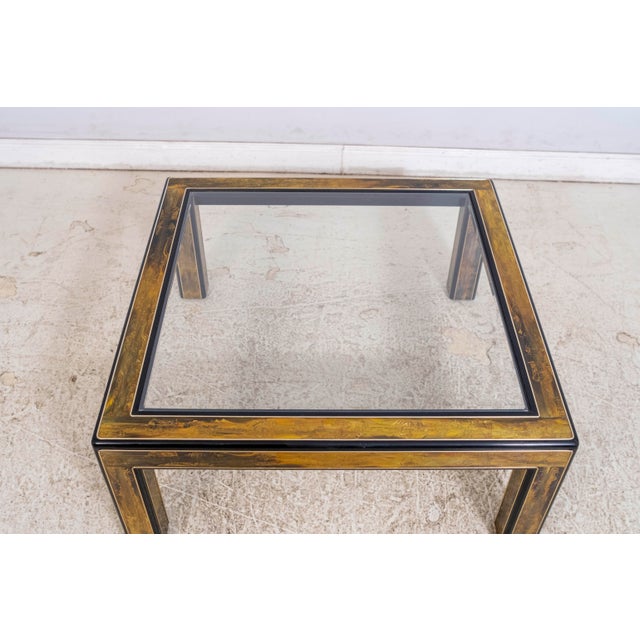 Mid-Century Modern Bernard Rhone Mastercraft Acid Etched Glass Top Coffee Table For Sale - Image 3 of 15
