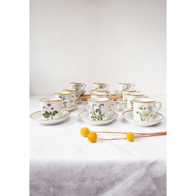 Swedish Landscape Flowers Porcelain Coffee, Set of 24 For Sale - Image 5 of 9
