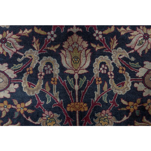 Fine Antique Persian Kirman Botanic Handmade Wool Carpet For Sale - Image 10 of 10