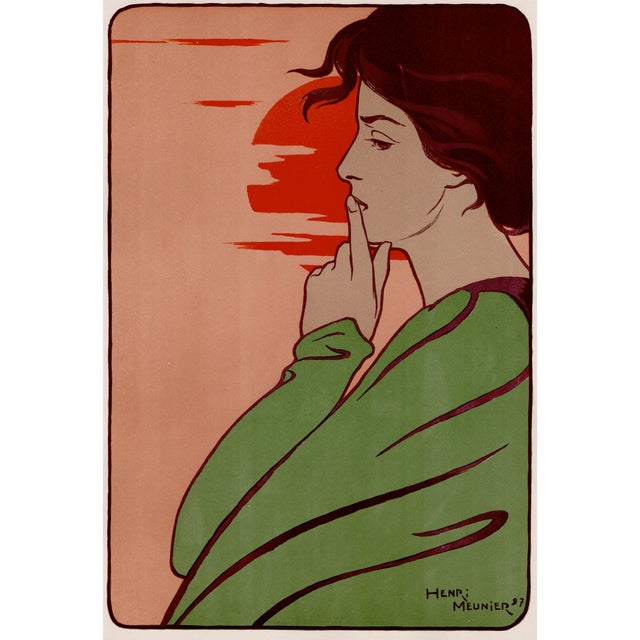 Henri meunier (1873-1922) l'heure du silence original lithograph from the glorious portfolio "l'estampe moderne", issue #7...