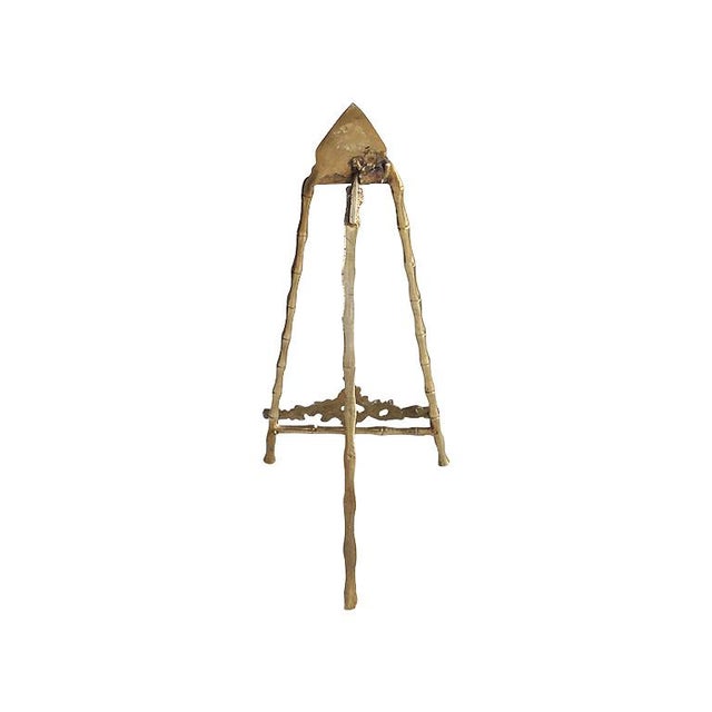 Victorian Art Deco or Art Nouveau Faux Bamboo Brass Photo or Painting Display Easel For Sale - Image 3 of 5