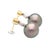Black Pearl With Fancy Yellow & White Lily Cut Diamond Drop Earrings For Sale In Miami - Image 6 of 8