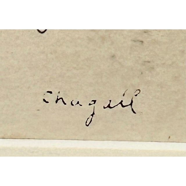 Marc Chagall Vintage Marc Chagall Pen and Ink Lithograph For Sale - Image 4 of 7