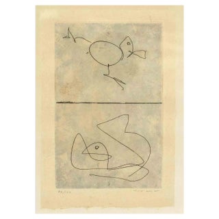 Max Ernst, Untitled (Two Birds), Etching, 1972 For Sale