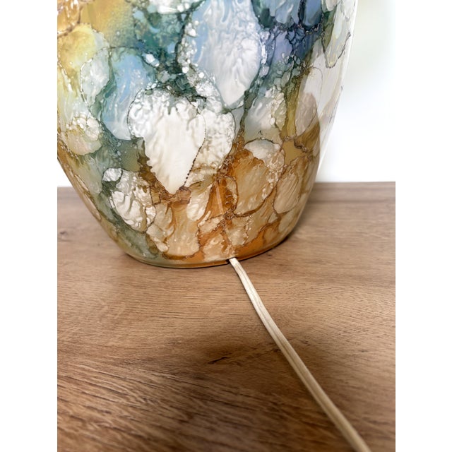 Ceramic Vintage Mid-Century Style Glazed Ceramic Speckled Rainbow Ginger Jar Table Lamp For Sale - Image 7 of 10