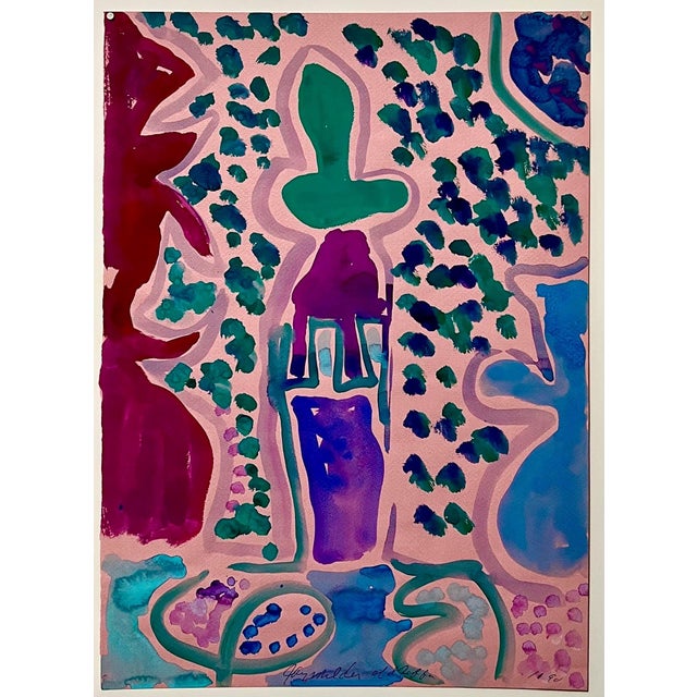 Jay Milder, Abstract Expressionist Landscape Jay Milder Rhino Horn Painting American Pop Art, 1990 For Sale In Miami - Image 6 of 6